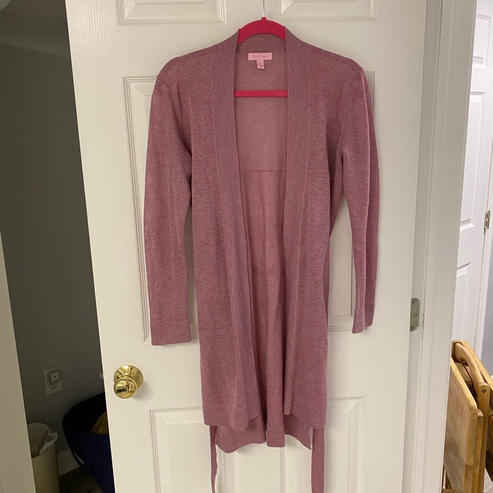 Lilly Pulitzer SAMPLE Linen Cardigan with Belt Read description